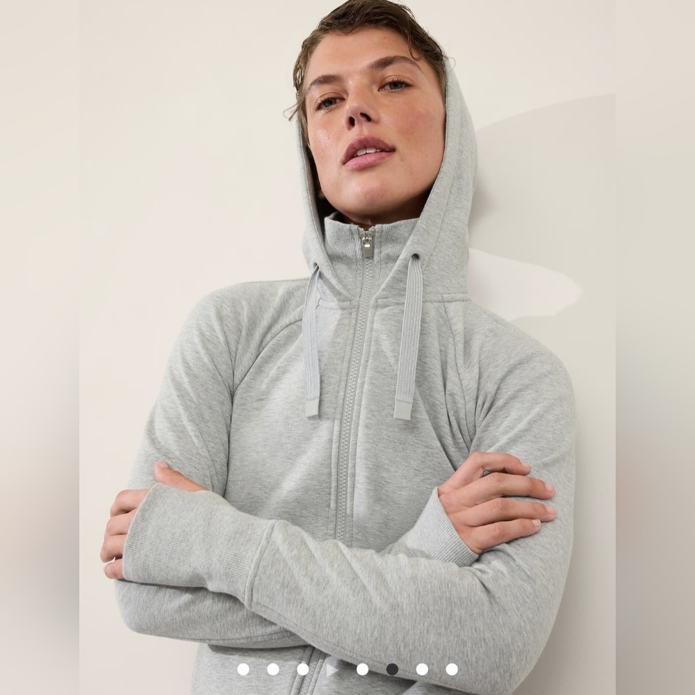 ATHLETA Womens Trimuph hoodie in Heather Grey size Large